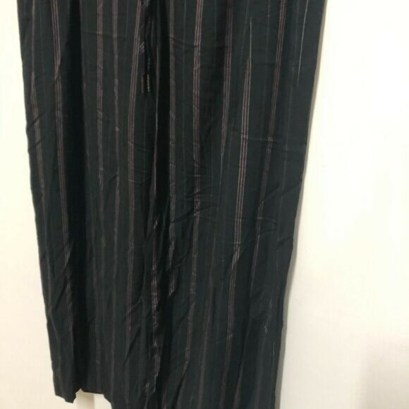 Paige NWT Womens 6 Black Currant Capuncine Hi Waist Wide Leg Stripe Pants - Picture 4 of 9